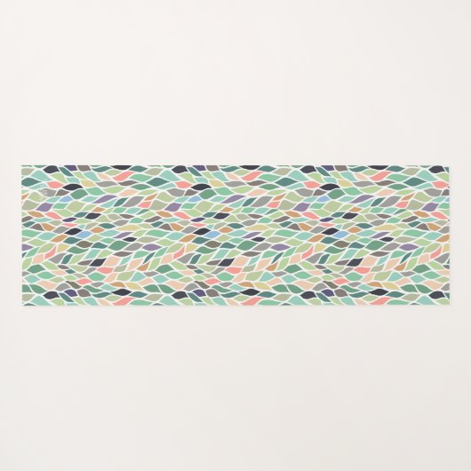 抽象芸術グリーンズパターンヨガエクササイズフロアマット ヨガマット (裏面(横))