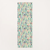抽象芸術グリーンズパターンヨガエクササイズフロアマット ヨガマット (正面)