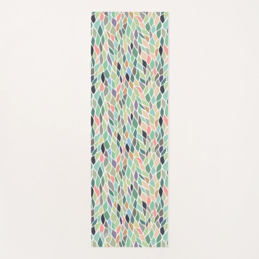 抽象芸術グリーンズパターンヨガエクササイズフロアマット ヨガマット (正面)