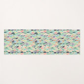 抽象芸術グリーンズパターンヨガエクササイズフロアマット ヨガマット (正面(横))