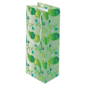 抽象芸術グリーンチューリップボテフローラルパターン ワインギフトバッグ (正面アングル)