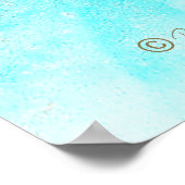 抽象芸術グリーントレンディーオーガニックターコイズ金ゴールド ポスター (角)