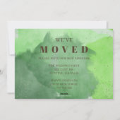 抽象芸術グリーンニューホームフォーホリデーズフォトムービング シーズンカード (裏面)