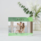 抽象芸術グリーンニューホームフォーホリデーズフォトムービング ポストカード (スタンド正面)