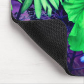 抽象芸術グリーンハイビスカスフラワー マウスパッド (コーナー)