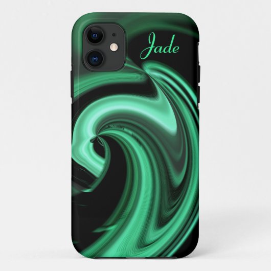 抽象芸術グリーンハートiPhone 5ケース*パーソナライズ* Case-Mate iPhoneケース (裏面)