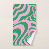 抽象芸術グリーンピンク大理石ミニマはっきりしたリスト バスタオルセット (ハンドタオル)