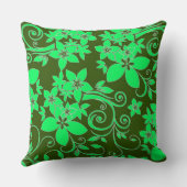 抽象芸術グリーンフローラオーナメント クッション (裏面)