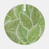 抽象芸術グリーンフローラ、シームレスな背景。 ガラスオーナメント (裏面)