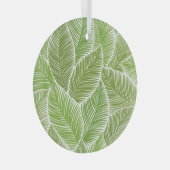 抽象芸術グリーンフローラ、シームレスな背景。 ガラスオーナメント (正面右)