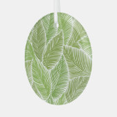 抽象芸術グリーンフローラ、シームレスな背景。 ガラスオーナメント (正面左)