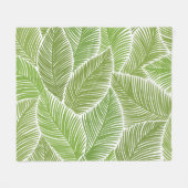 抽象芸術グリーンフローラ、シームレスな背景。 フリースブランケット (正面(横))