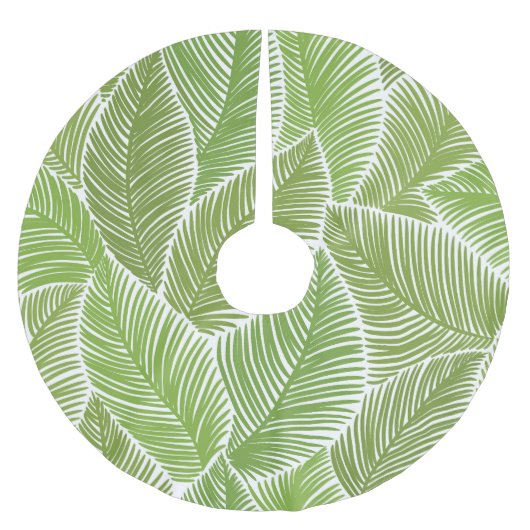 抽象芸術グリーンフローラ、シームレスな背景。 ブラッシュドポリエステルツリースカート (正面)