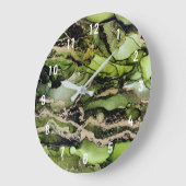 抽象芸術グリーンブラック金ゴールドアートラージクロック ラージ壁時計 (傾斜)