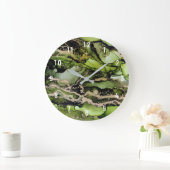 抽象芸術グリーンブラック金ゴールドアートラージクロック ラージ壁時計 (ホーム)