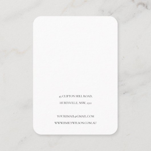 抽象芸術グリーンブラック金ゴールドイヤリングネックレスディスプレイ 名刺 (裏面)