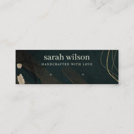 抽象芸術グリーンブラック金ゴールドバンドネックレスディスプレイ スキニー名刺