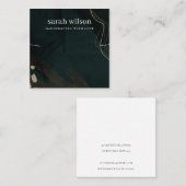 抽象芸術グリーンブラック金ゴールドバンドネックレスディスプレイ スクエア名刺 (正面/裏面)