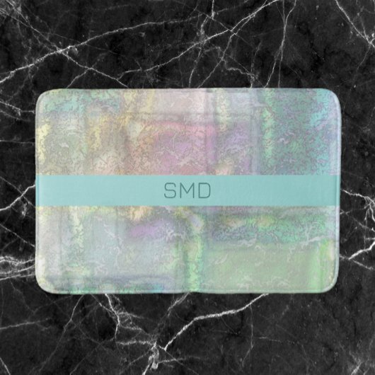 抽象芸術グリーンブルーピンクのテクスチャパターン バスマット