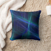 抽象芸術グリーンブルーミストフラクタルアート クッション (ブランケット)