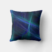 抽象芸術グリーンブルーミストフラクタルアート クッション (裏面)