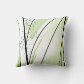 抽象芸術グリーンホワイトブラックライン クッション (裏面)