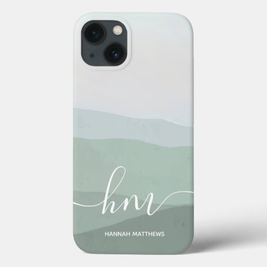 抽象芸術グリーンマウンテンウォーターカラーランドスケープ Case-Mate iPhoneケース (裏面)