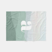 抽象芸術グリーンマウンテン水彩風景 フリースブランケット (正面(横))