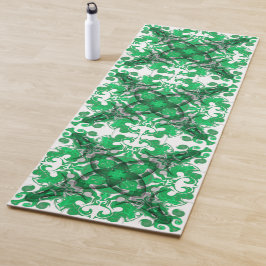 抽象芸術グリーンマンダラサイケデリックチョウの渦巻き ヨガマット