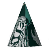 抽象芸術グリーンマーブルスワールアートパーティー帽子 パーティーハット (裏面)