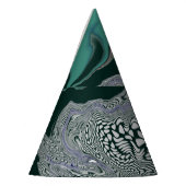 抽象芸術グリーンマーブルスワールアートパーティー帽子 パーティーハット (左)