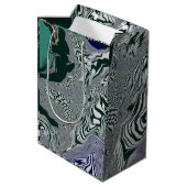 抽象芸術グリーンマーブルスワールアート抱き枕 ミディアムペーパーバッグ (裏面アングル)