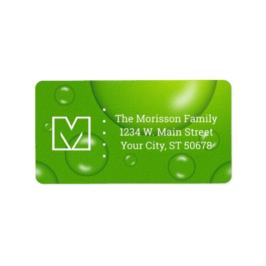 抽象芸術グリーンライムドロップ ラベル (正面)