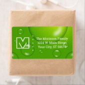 抽象芸術グリーンライムドロップ ラベル (インサイチュ)