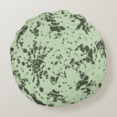抽象芸術グリーン大理石の投げ絵を描付き ラウンドクッション (裏面)
