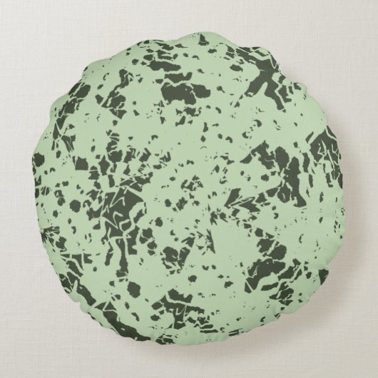 抽象芸術グリーン大理石の投げ絵を描付き ラウンドクッション (裏面)
