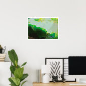 抽象芸術グリーン山脈 ポスター (ホームオフィス)