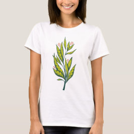 抽象芸術グリーン植物装飾植物春 Tシャツ