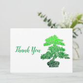 抽象芸術グリーン盆栽 サンキューカード (スタンド正面)