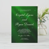 抽象芸術グリーン結婚式招待状 招待状 (スタンド正面)