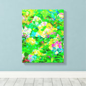 抽象芸術グリーン自然アート キャンバスプリント (インサイチュ (ウッドフロア))