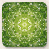 抽象芸術グリーン装飾プリント コースター (正面)