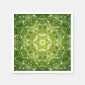 抽象芸術グリーン装飾プリント スタンダードカクテルナプキン (正面)