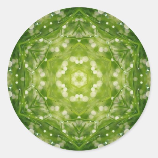 抽象芸術グリーン装飾プリント ラウンドシール (正面)
