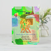 抽象芸術グリーン誕生日ジェミニ(5月21日~6月20日) 招待状 (スタンド正面)