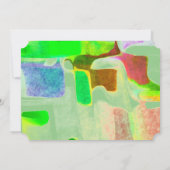 抽象芸術グリーン誕生日ジェミニ(5月21日~6月20日) 招待状 (裏面)