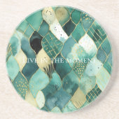 抽象芸術グリーン金ゴールド コースター (正面)