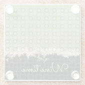 抽象芸術グリーン、グレー、ブロンズのヴィンテージパターン ガラスコースター (裏面)