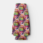 抽象芸術グリーン、赤い壁紙 ボトルクーラー (正面)