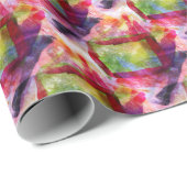 抽象芸術グリーン、赤い壁紙 ラッピングペーパー (ロールコーナー)